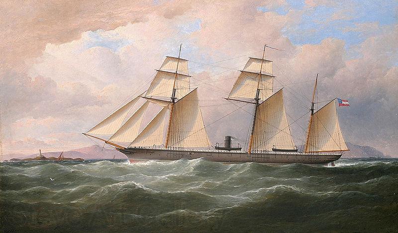 Samuel Walters Confederate Raider ALABAMA Norge oil painting art